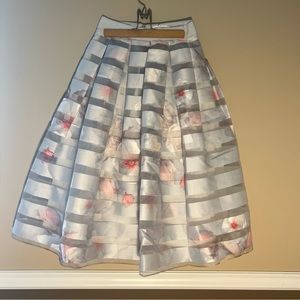 TED BAKER Chelsea floral print fit&flare full midi skirt wedding party tea